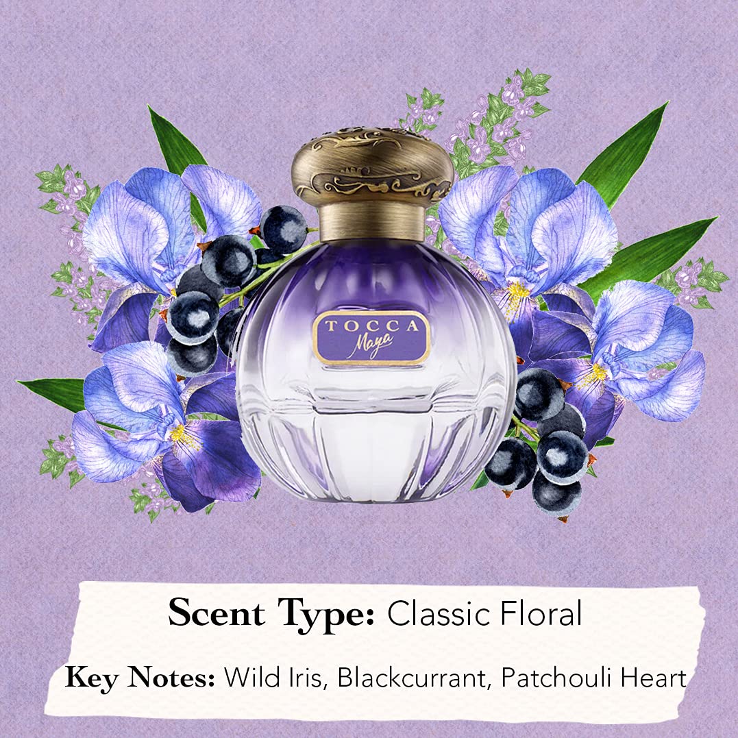 Tocca Maya Eau de Parfum 1.7oz with floral background