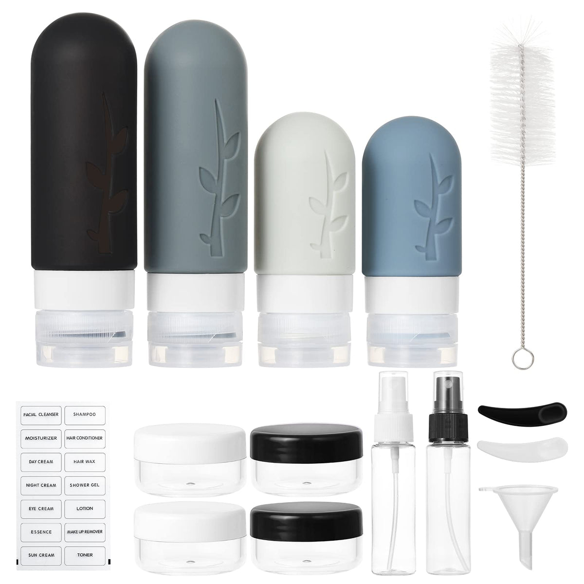 Tocelffe silicone travel bottles 3 oz and 2 oz