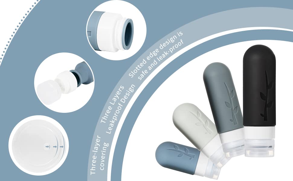 Tocelffe travel bottles in a toiletry bag