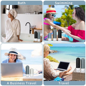 Tocelffe travel bottles set displayed outdoors