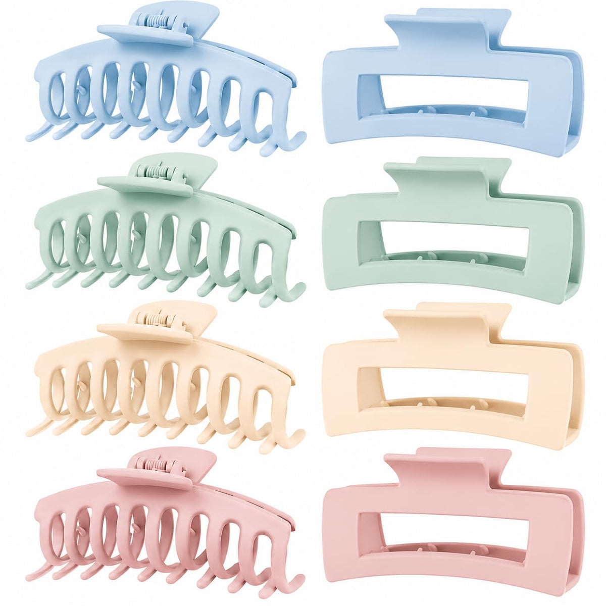 TOCESS 4.3 In Large Claw Clips Set in pastel colours front view