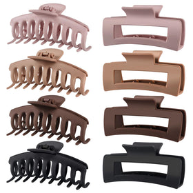 TOCESS Large Claw Clips 8 Pack in vintage colours front view