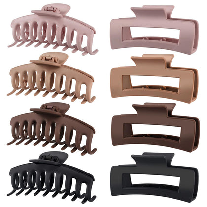 TOCESS Large Claw Clips 8 Pack in vintage colours front view