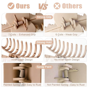 TOCESS large claw clips in apricot and dark brown side view