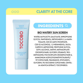 TOCOBO Bio Watery Sunscreen SPF 50 packaging details