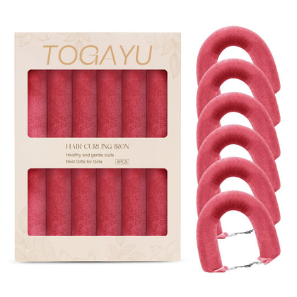 Togayu Heatless Curls Set with three jumbo velvet curlers