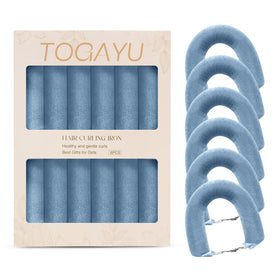 Togayu Heatless Curls Set with three jumbo velvet curlers and satin scarf
