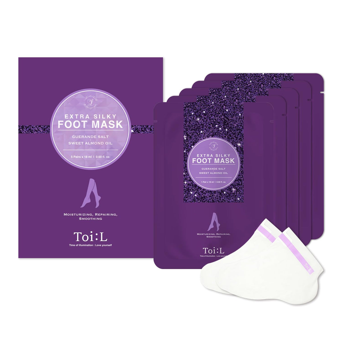 TOI:L Extra Silky Foot Mask front packaging view
