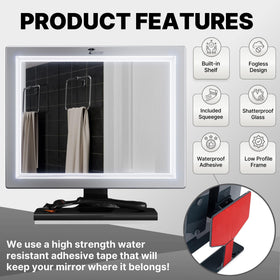 ToiletTree Products Deluxe LED Fogless Shower Mirror mounted in bathroom