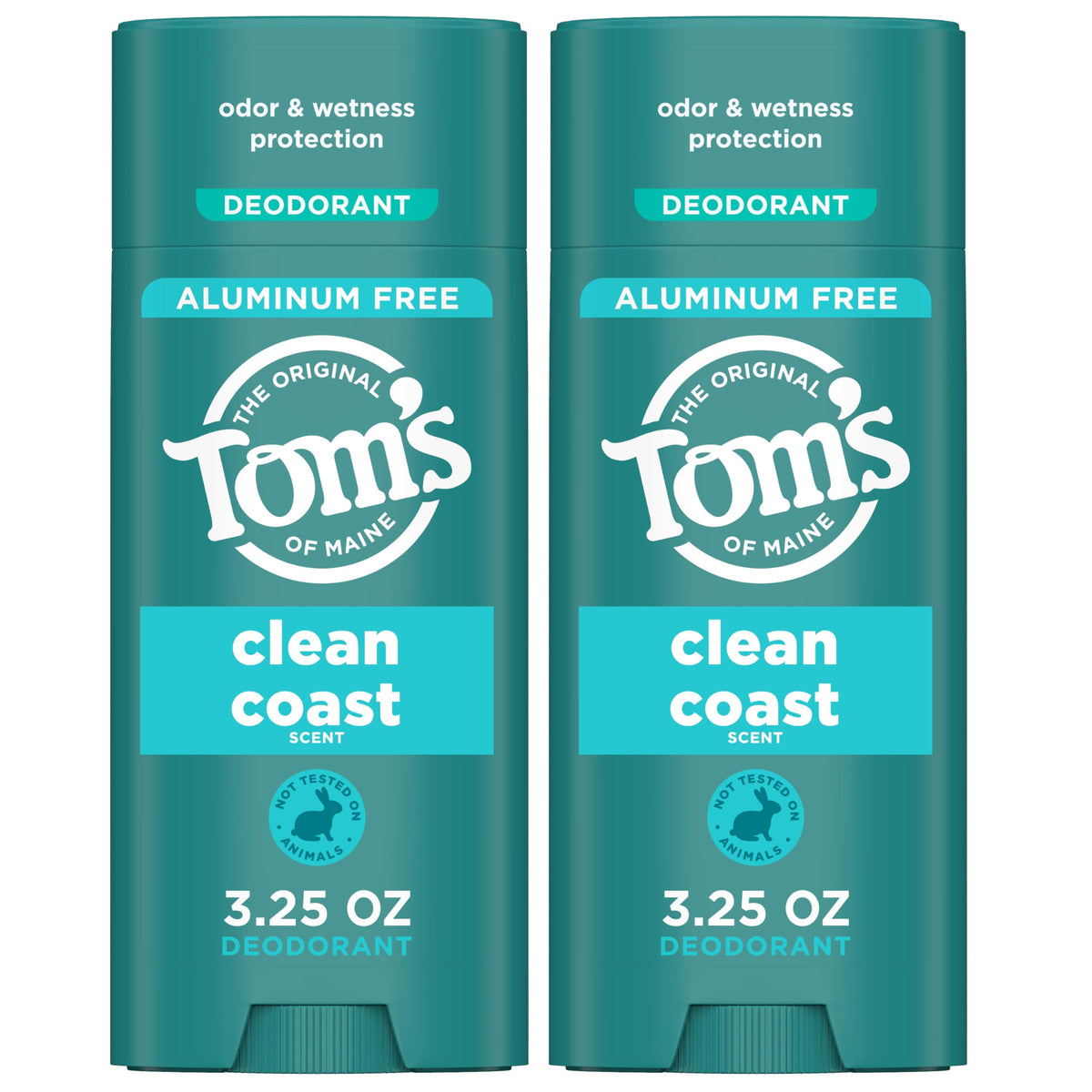 Tom's of Maine Clean Coast Natural Deodorant 2 pack front view