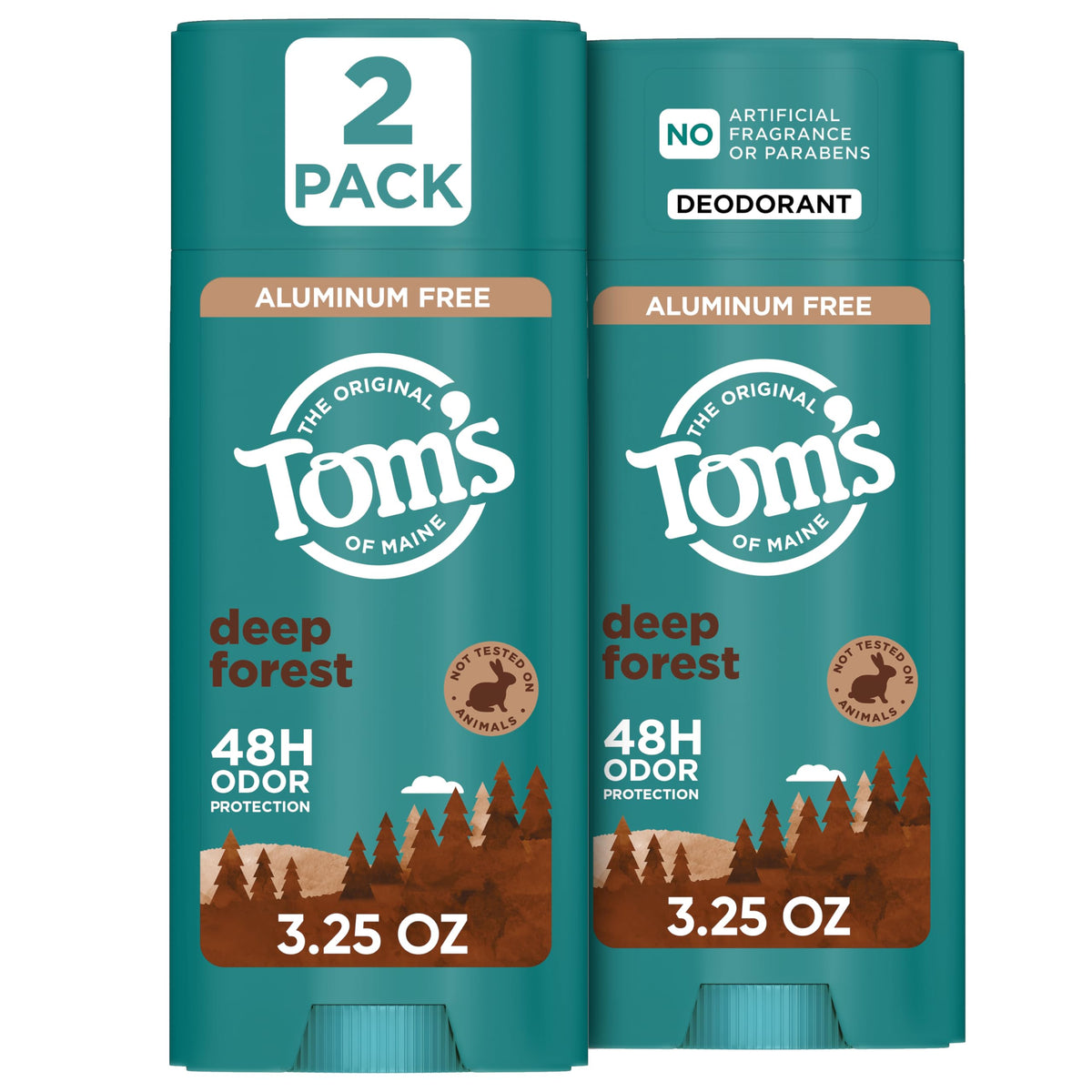 Tom's of Maine Deep Forest Natural Deodorant 2 Pack front view
