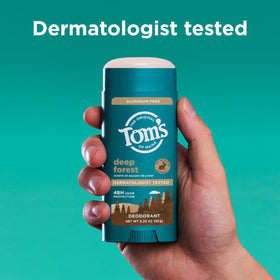 Tom's of Maine Deep Forest Natural Deodorant stick application demonstration