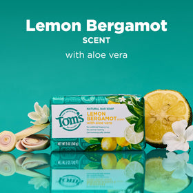 Tom's of Maine Lemon Bergamot Natural Bar Soap single bar close-up