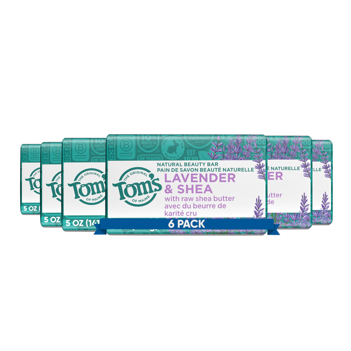 Tom's of Maine Natural Beauty Bar Soap Lavender & Shea front view
