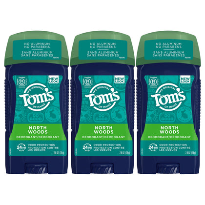 Tom's of Maine Natural Deodorant for Men 3-Pack North Woods front view