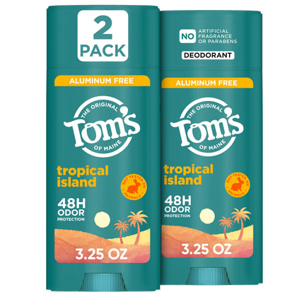 Tom's of Maine Tropical Island Natural Deodorant 2 pack front view