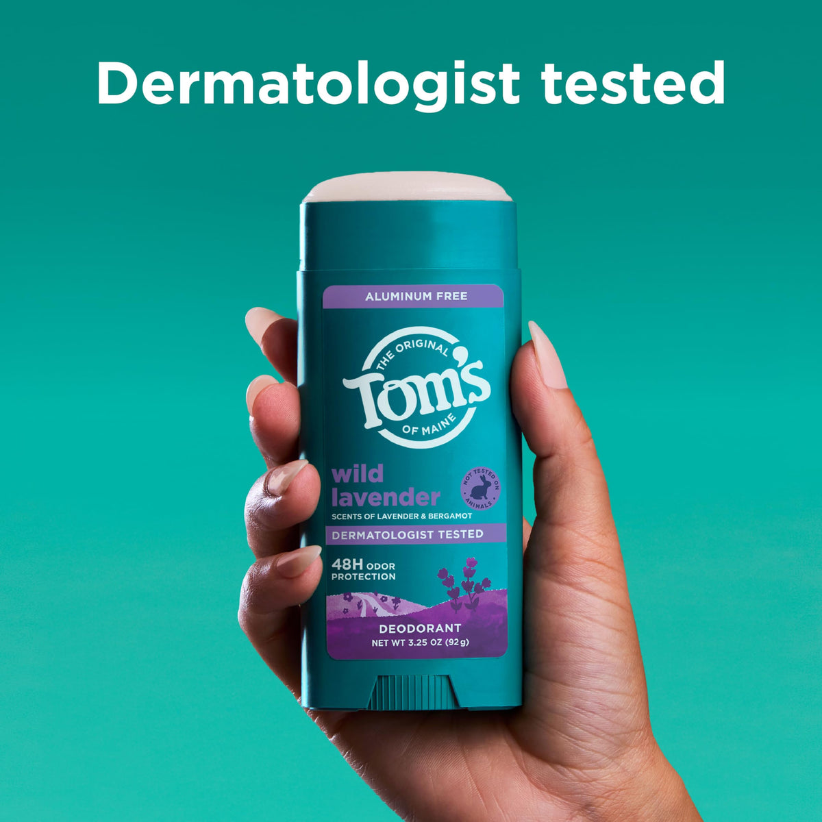 Tom's of Maine Wild Lavender Deodorant with recycled plastic packaging