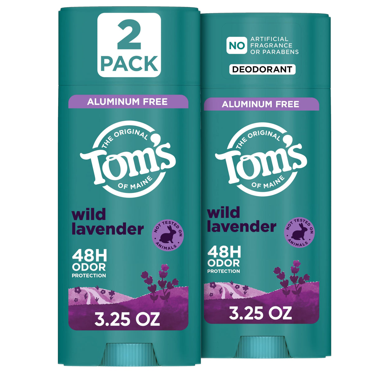 Tom's of Maine Wild Lavender Natural Deodorant 2-Pack front view
