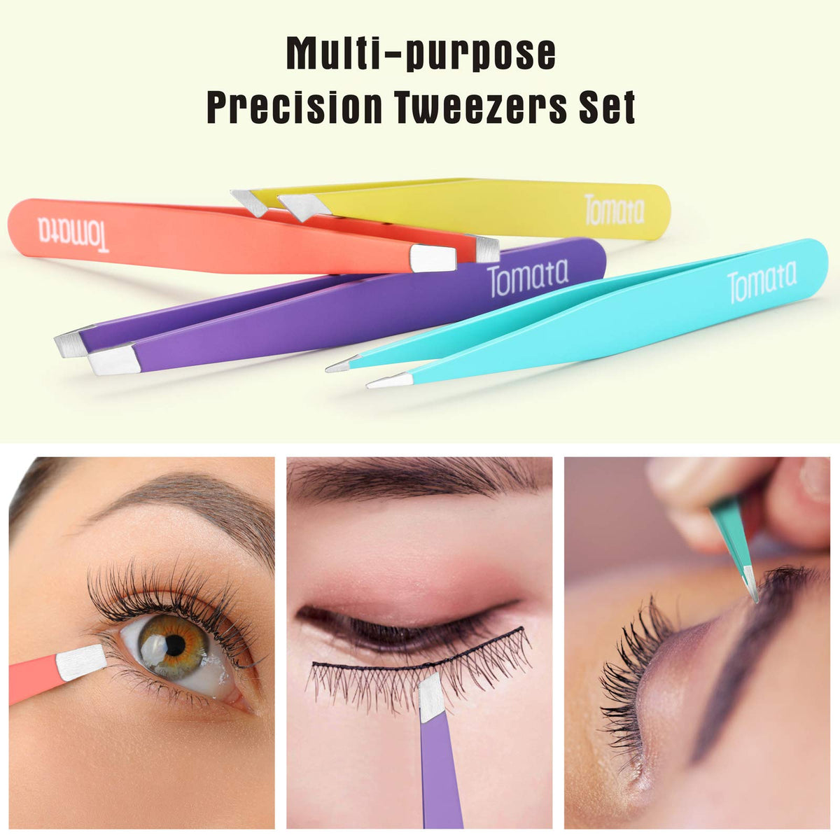 Tomata pointed tweezer with ergonomic grip