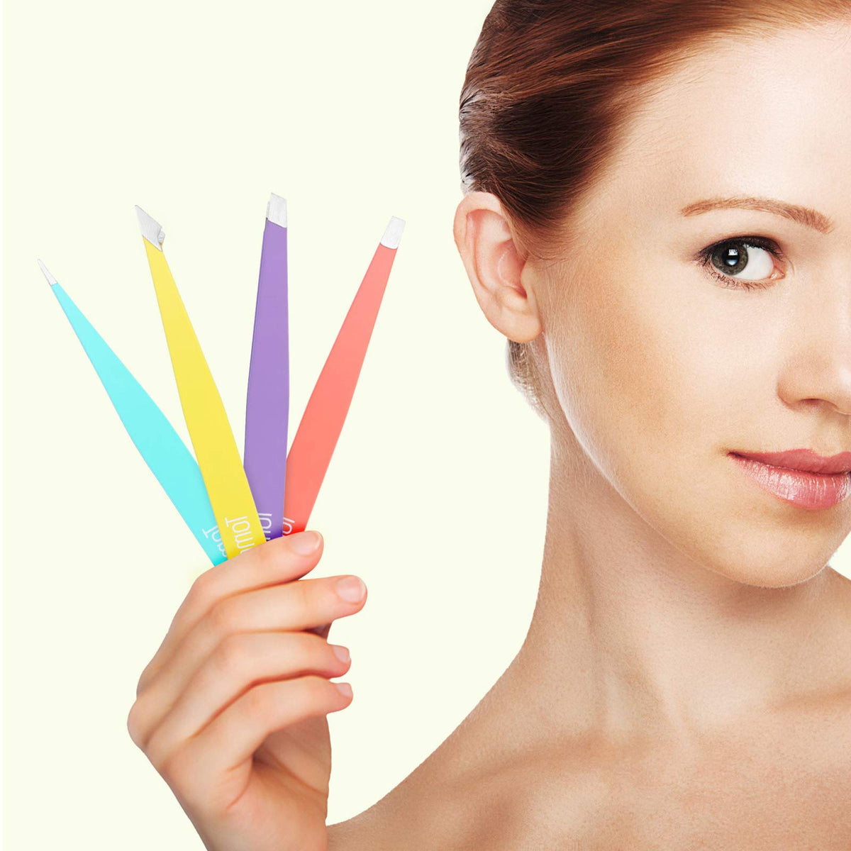 Tomata tweezers set showing all four pieces