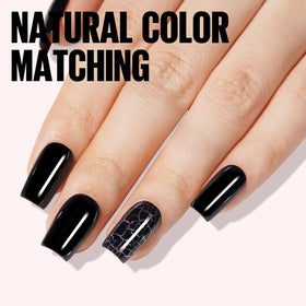 TOMICCA Black Gel Nail Polish 15ml on a nail art table