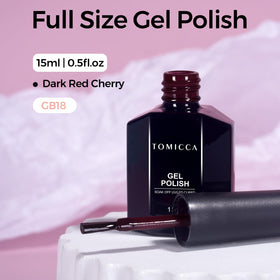 TOMICCA Cherry Red Gel Nail Polish 15ml glossy finish