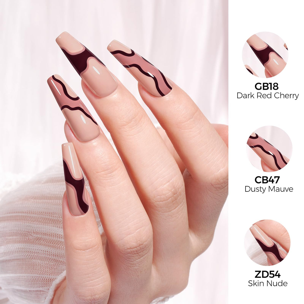 TOMICCA Cherry Red Gel Nail Polish 15ml with base and top coat