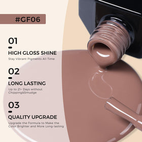 TOMICCA Coffee Brown Gel Nail Polish 15ml applied on nails