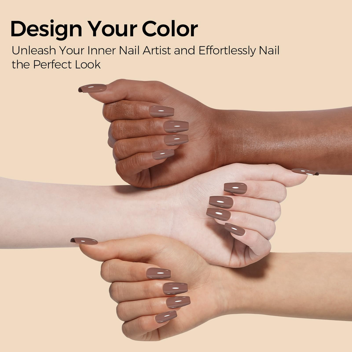 TOMICCA Coffee Brown Gel Nail Polish 15ml brush close-up