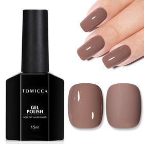 TOMICCA Coffee Brown Gel Nail Polish 15ml front view