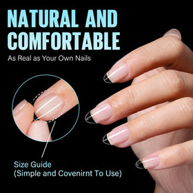 TOMICCA Extra Short Almond Nail Tips packaging