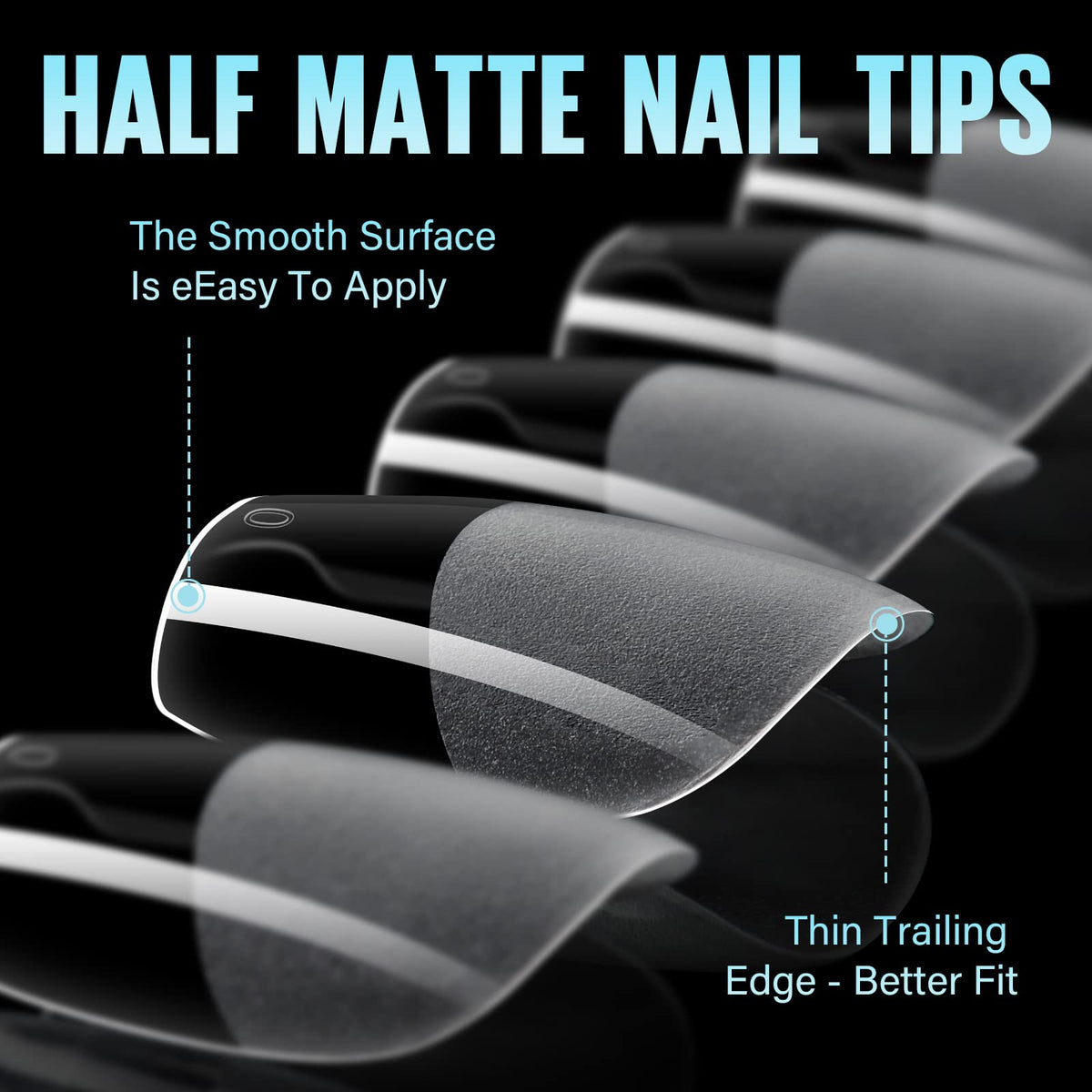 TOMICCA Extra Short Coffin Nail Tips in use on nails