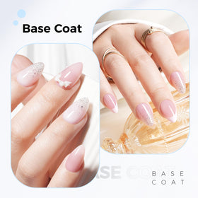 TOMICCA Gel Base Coat 15ml on a nail art table
