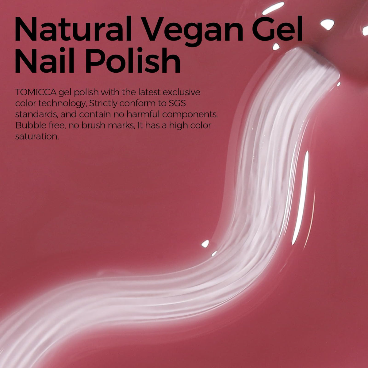 TOMICCA Gel Nail Polish Jelly Grape Red applied on nails