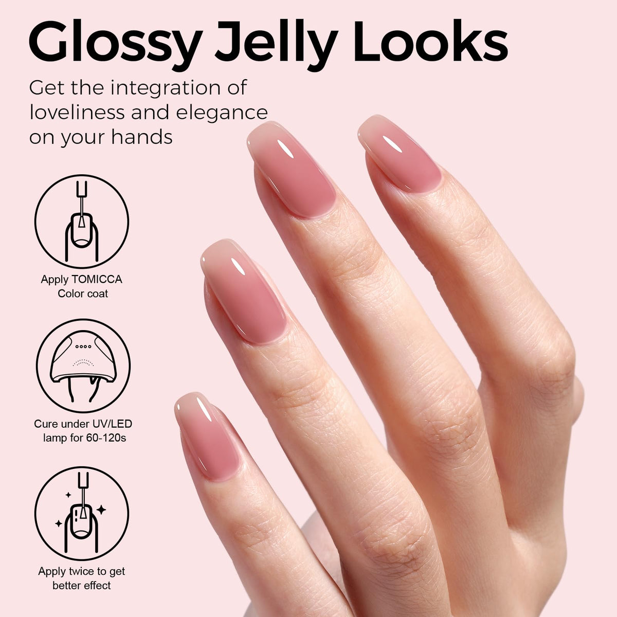 TOMICCA Gel Nail Polish Jelly Grape Red bottle side view