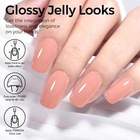TOMICCA Gel Nail Polish Nude Brown 15ml application on nails