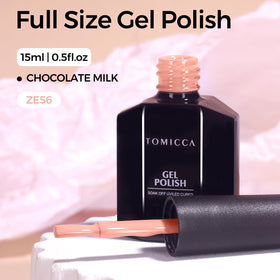 TOMICCA Gel Nail Polish Nude Brown 15ml with nail tools