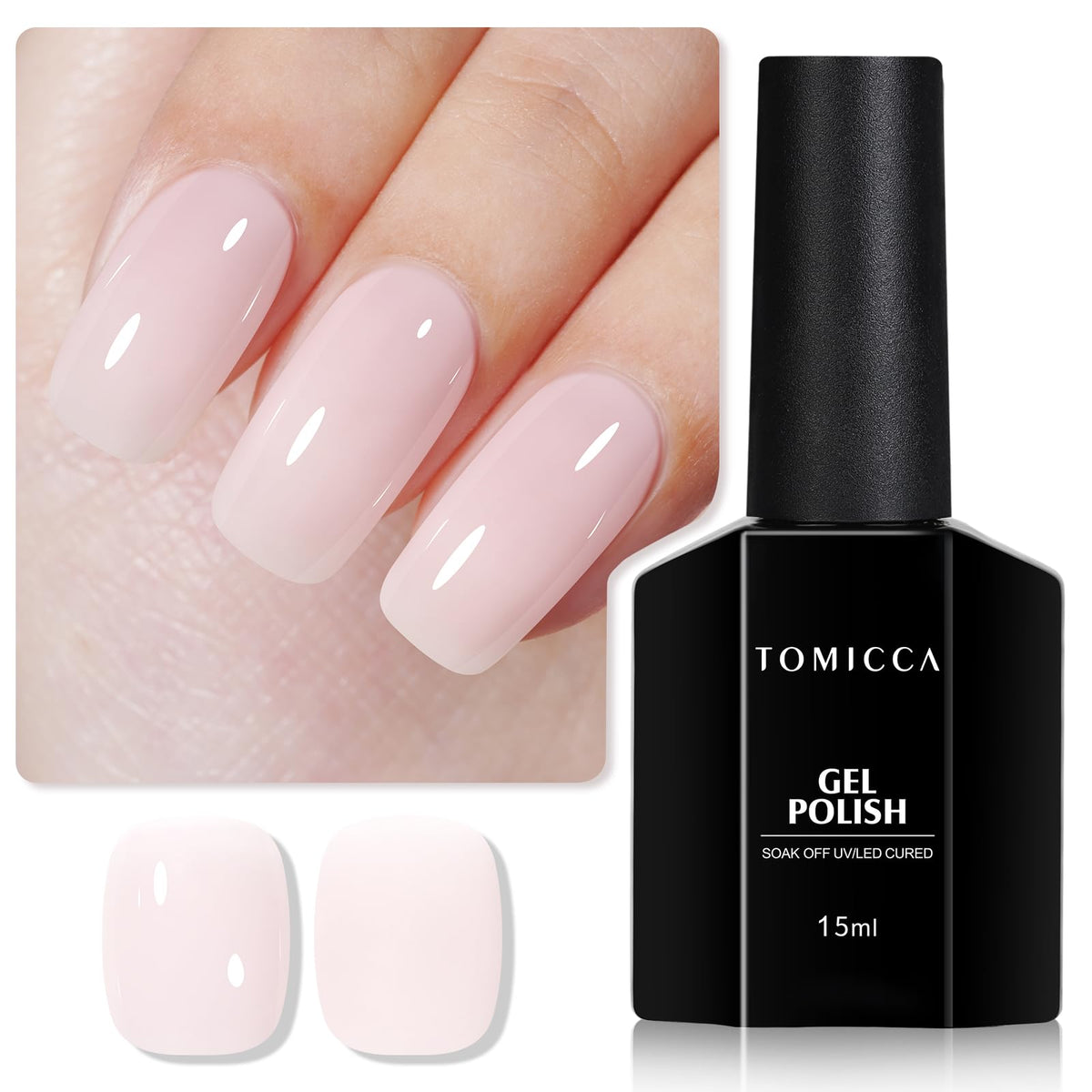 TOMICCA Jelly Milky Pink Gel Nail Polish front view