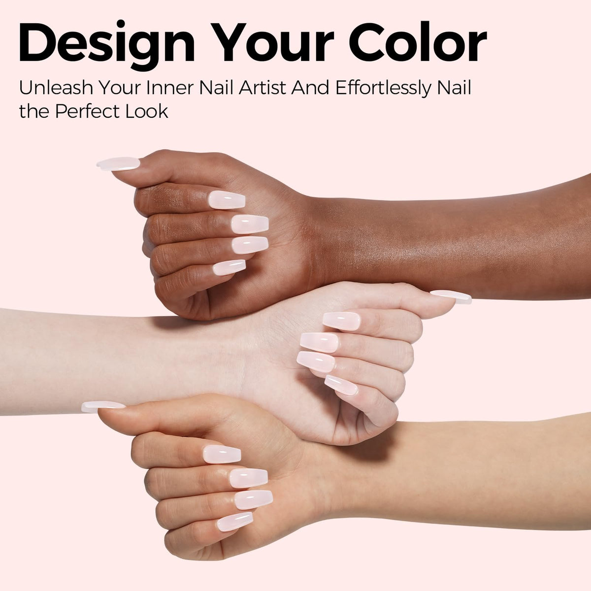 TOMICCA Jelly Milky Pink Gel Nail Polish with nail art tools