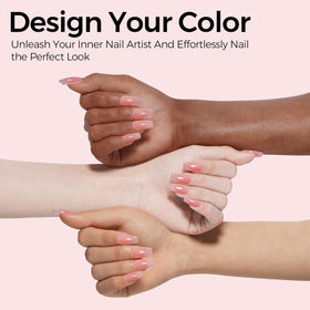 TOMICCA Jelly Pink Gel Nail Polish application on nails