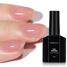 TOMICCA Jelly Pink Gel Nail Polish front view with peach pink colour