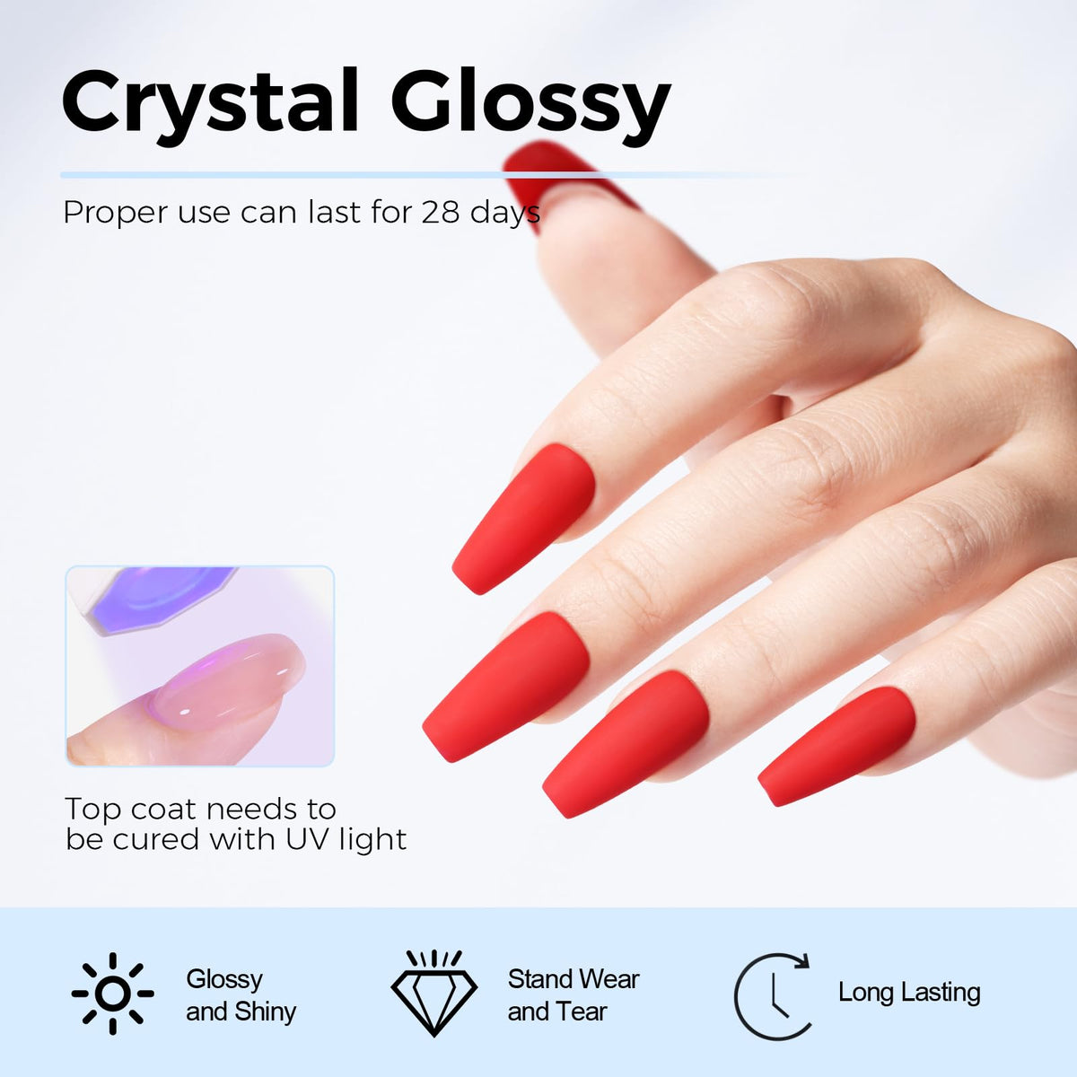 TOMICCA Matte Gel Top Coat 15ml bottle side view