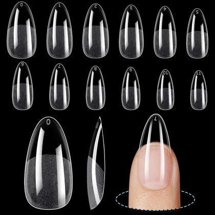 TOMICCA Medium Almond Nail Tips 240Pcs front view
