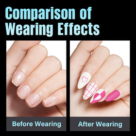 TOMICCA Medium Almond Nail Tips with nail polish