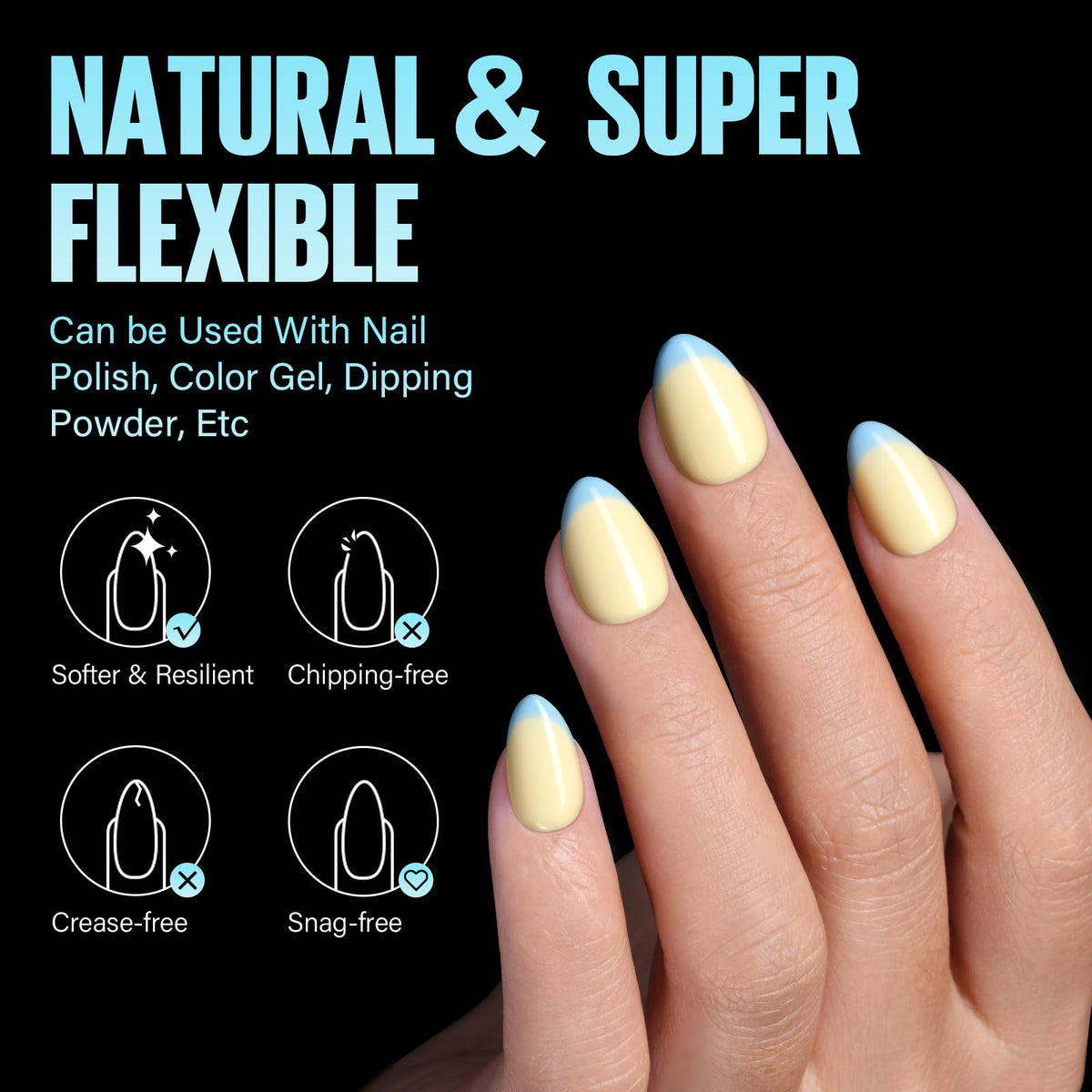 TOMICCA nail tips on a nail art display