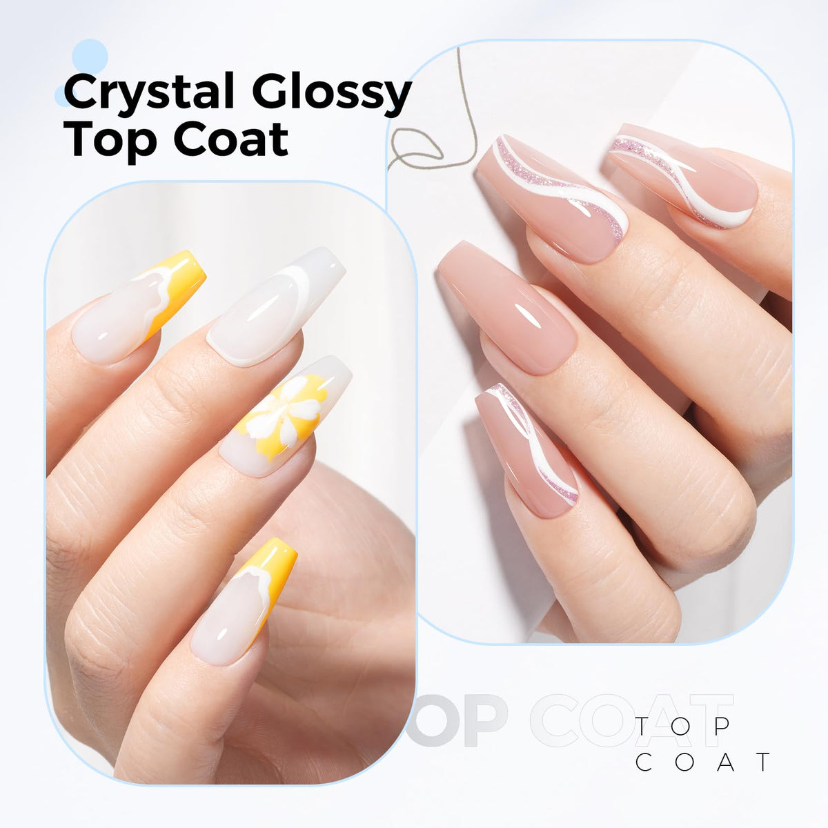 TOMICCA No Wipe Top Coat in a nail salon setting