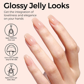 TOMICCA Nude Gel Nail Polish 15ml applied on nails