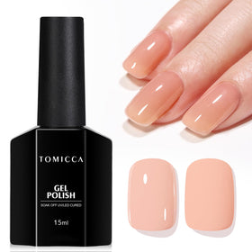 TOMICCA Nude Gel Nail Polish 15ml light nude colour front view