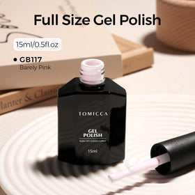 TOMICCA Pink Gel Nail Polish 15ml in a beauty setting