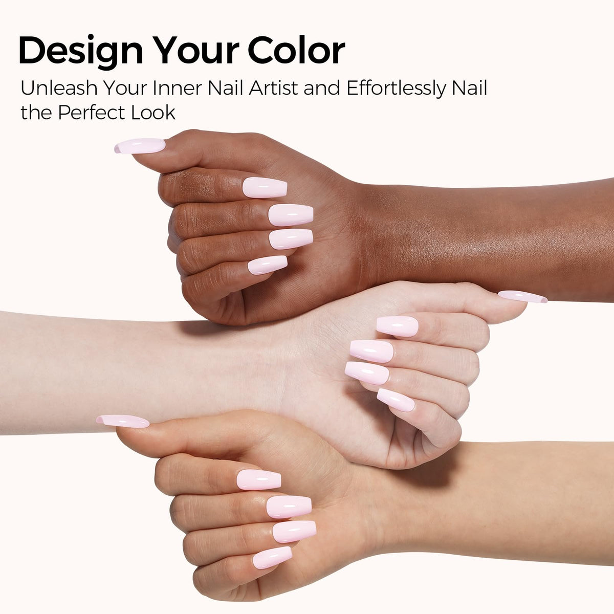 TOMICCA Pink Gel Nail Polish 15ml on a nail art design